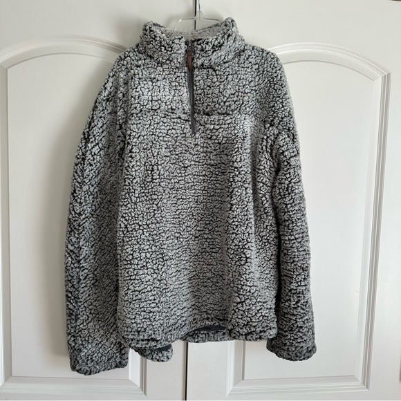 Thread & Supply Grey Sherpa Pullover with Zipper True Grit Style - Picture 12 of 16